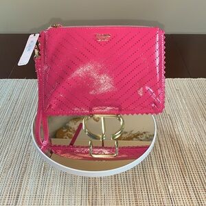 Victoria's Secret Pink Clutch with Gold Accents